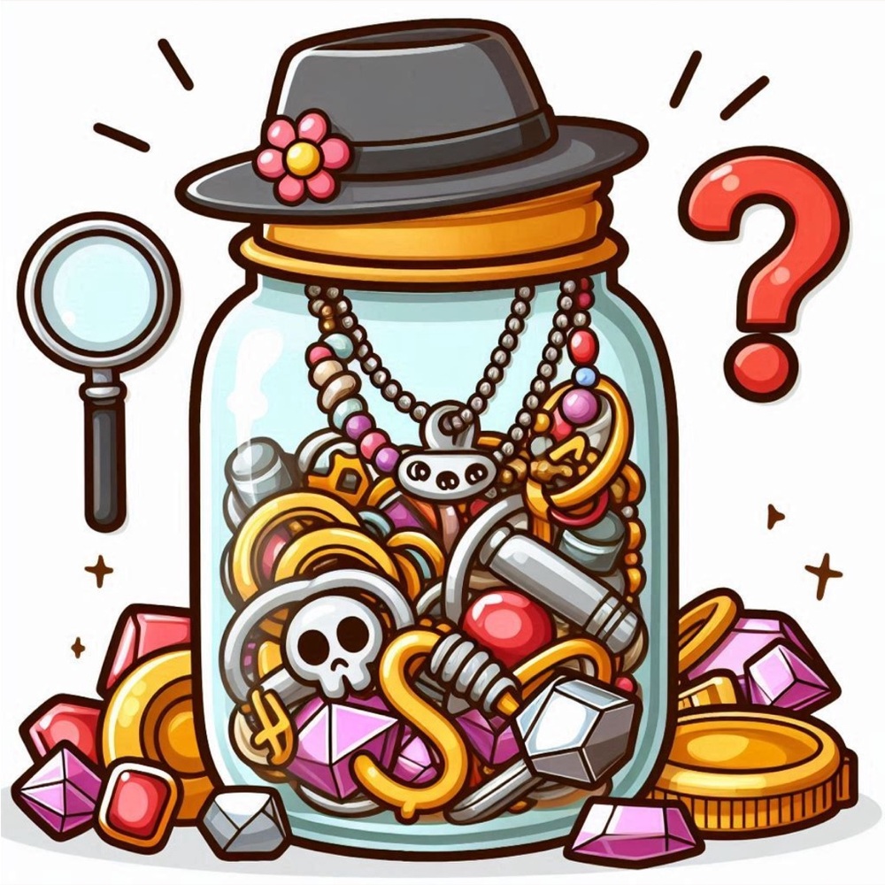 Small assorted jewelry mystery jewelry jar